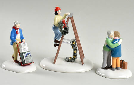 Snow Village Friends & Neighbors Set Of 3 - Bx1394 With Box