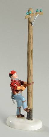 Snow Village Telephone Line Repairman - With Box Bx1003