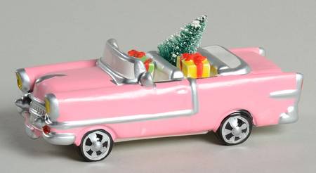 Snow Village 1955 Pink Cadillac Fleetwood - With Box Bx881