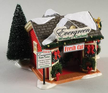 Snow Village Evergreen Wreaths - Bx1098 With Box