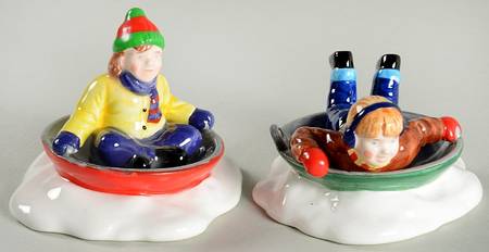 Snow Village Round & Round We Go!-Set Of 2 - No Box
