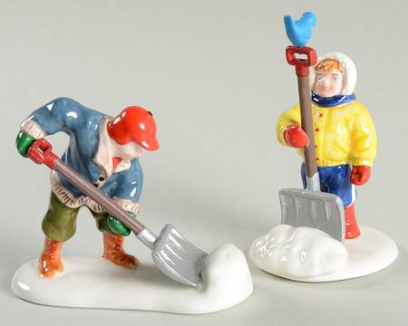 Snow Village A Heavy Snowfall-Set Of 2 - No Box