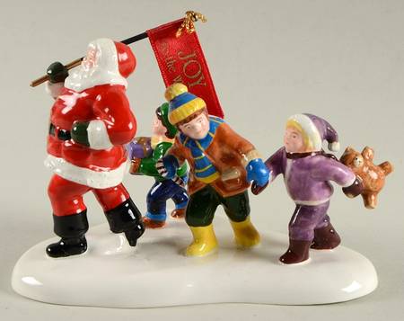 Snow Village Here Comes Santa-Joy To The World-Bachma - Boxed