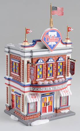 Snow Village Phillies Sports Shop - With Box Bx1284