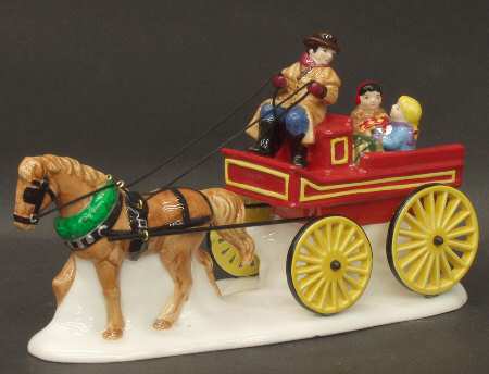 Snow Village Hitch Up The Buckboard - Boxed