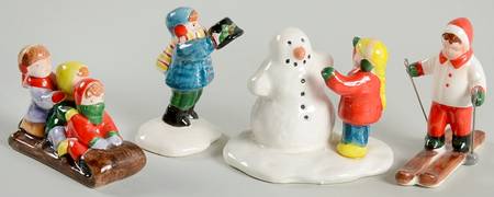 Snow Village Snow Kids-Set Of 4 - Boxed