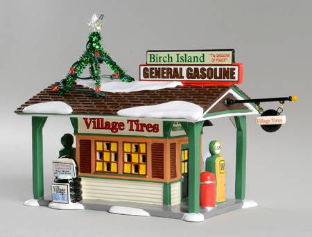 Snow Village Birch Island Gas Station - With Box Bx1217