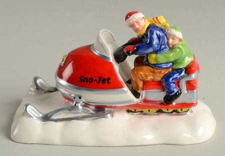 Snow Village Sno-Jet Snowmobile - No Box 258