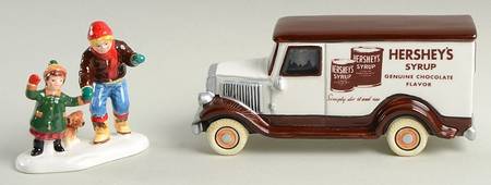 Snow Village Kids Love Hershey's-Set Of 2 - Boxed