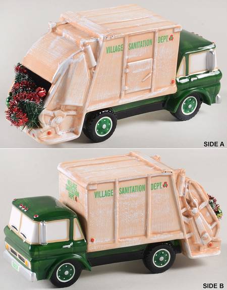 Snow Village Garbage Truck - With Box