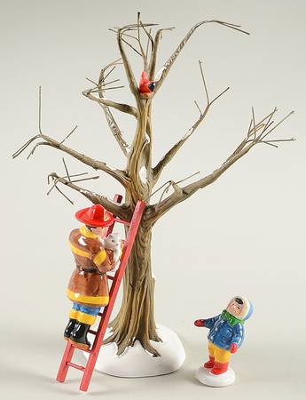 Snow Village Fireman To The Rescue - No Box