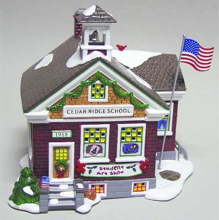 Snow Village Cedar Ridge School - 539 With Box