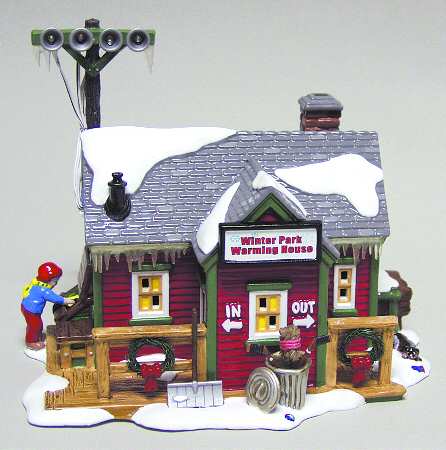 Snow Village Winter Park Warming House - With Box