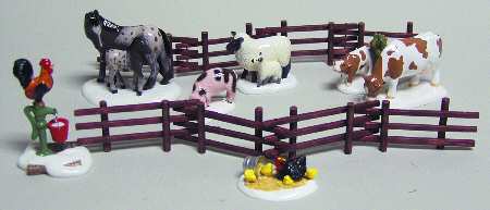 Snow Village Animals On The Farm - Boxed