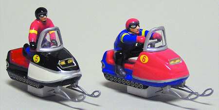 Snow Village Snowmobile Racers - Boxed