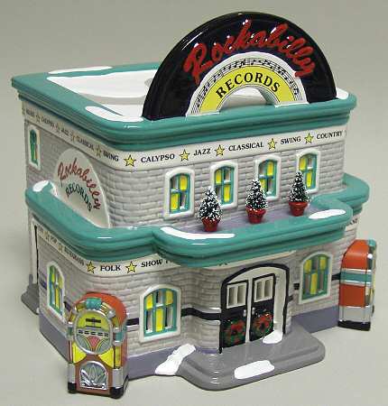 Snow Village Rockabilly Records - Boxed