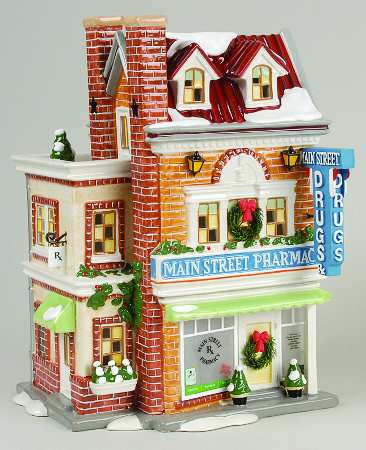 Snow Village Main Street Pharmacy - With Box Bx641