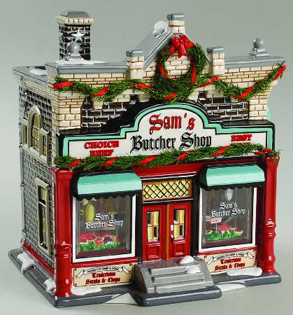 Snow Village Sam's Butcher Shop - With Box Bx660