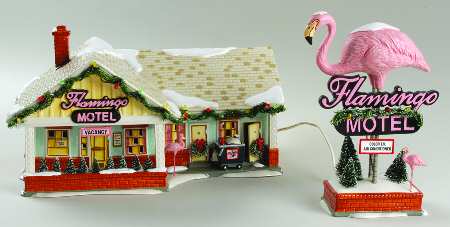 Snow Village Flamingo Motel - With Box Bx663