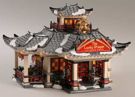 Snow Village Lucky Dragon Restaurant - With Box Bx757
