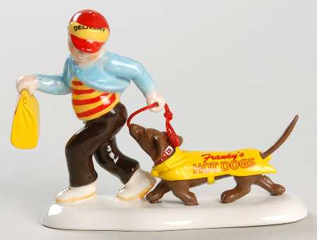Snow Village Weiner Dogs To Go - With Box Bx770