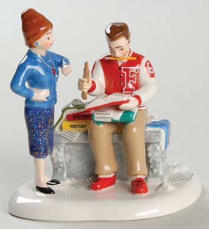 Snow Village Homework Can't Wait - With Box Bx836