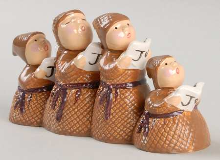 Snow Village Monks-A-Caroling - With Box Bx853