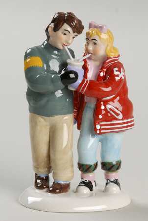 Snow Village One Malt-Two Straws - With Box Bx1046