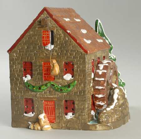 Snow Village Stone Mill House - With Box Bx697