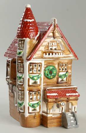 Snow Village Victorian-Brown Clapboard Walls - Boxed