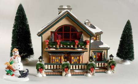 Snow Village Christmas Lake Chalet - With Box Bx805