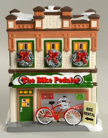 Snow Village Bike Pedaler - With Box Bx1262