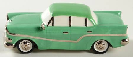 Snow Village Out For A Drive-Green - With Box Bx957
