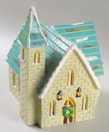 Snow Village New Stone Church - With Box Bx713