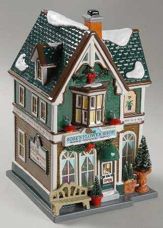 Snow Village Rose's Flower Shop - Nb1042, No Box