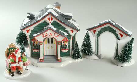 Snow Village A Visit With Santa  - With Box