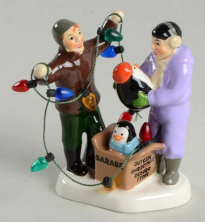 Snow Village Black & White With Joy All Over - With Box Bx1239