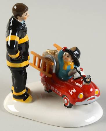 Snow Village Future Firefighter - With Box Bx1074