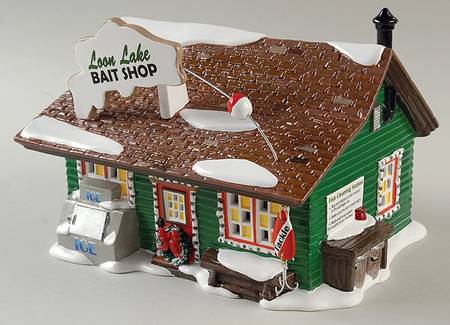 Snow Village Loon Lake Bait Shop - With Box