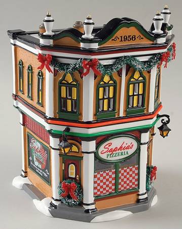 Snow Village Sophia's Pizzeria - With Box