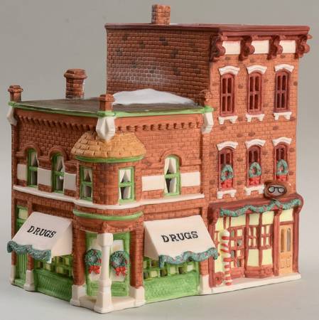 Snow Village Bachman's Corner Drugstore - With Box 1142