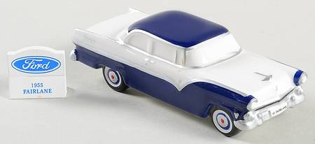 Snow Village 1955 Ford Fairlane-Blue-Set Of 2 - Boxed
