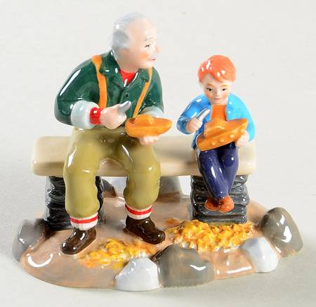 Snow Village Toy Boat Whittling Lessons - With Box Bx1007