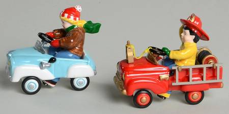 Snow Village Pedal Cars For Christmas - With Box