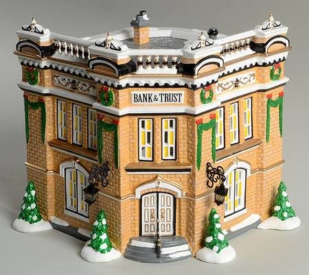 Snow Village Village Bank & Trust - With Box Bx752