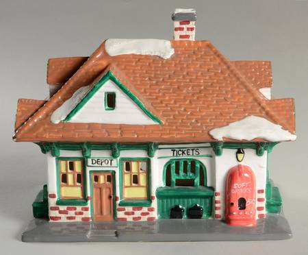 Snow Village Village Station - No Train - No Box