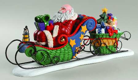 All Through The House Sleigh Full Of Toys & St Nick Too - Boxed