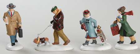 Christmas In The City Busy City Sidewalks-Set Of 4 - Boxed