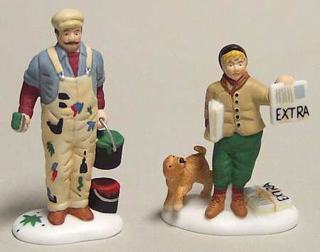 Christmas In The City House Painter & Newspaper Boy-City Profe - Boxed