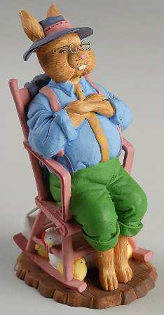 General Store Rabbit In Rocking Chair - No Box